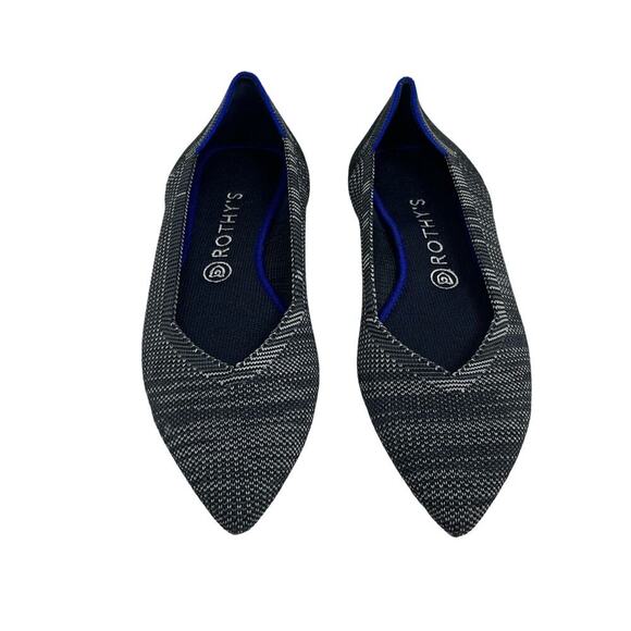 Rothy's The Point Flats Women's 9.5W Granite Heather Gray Pointed Toe - Picture 2 of 8